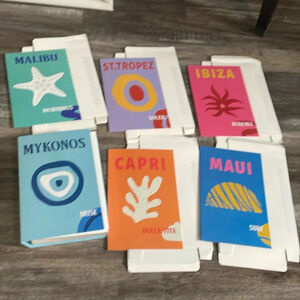 Colorful Travel Book Cover Decor Display Set